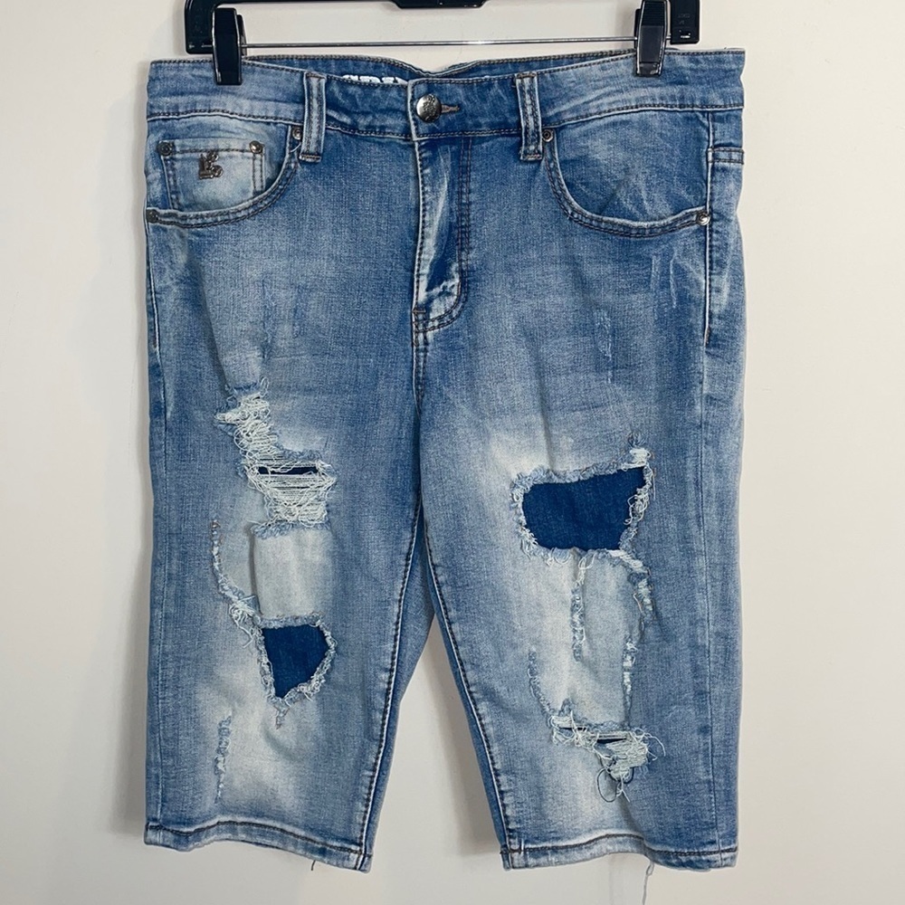Grindhouse denim distressed jean shorts men size 32